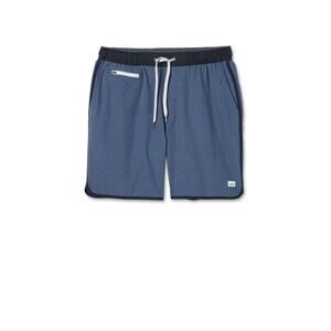 Vuori Banks Short Unlined 7", Color: Azure Linen Texture, Mens Medium